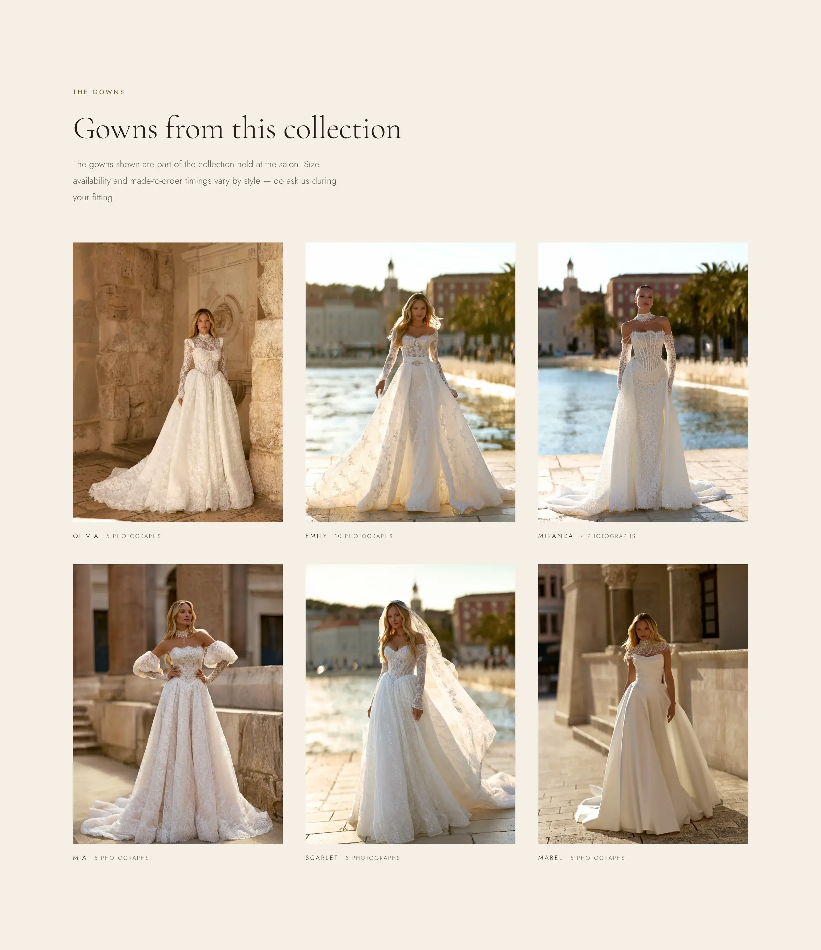Kallee Bride website on a desktop screen