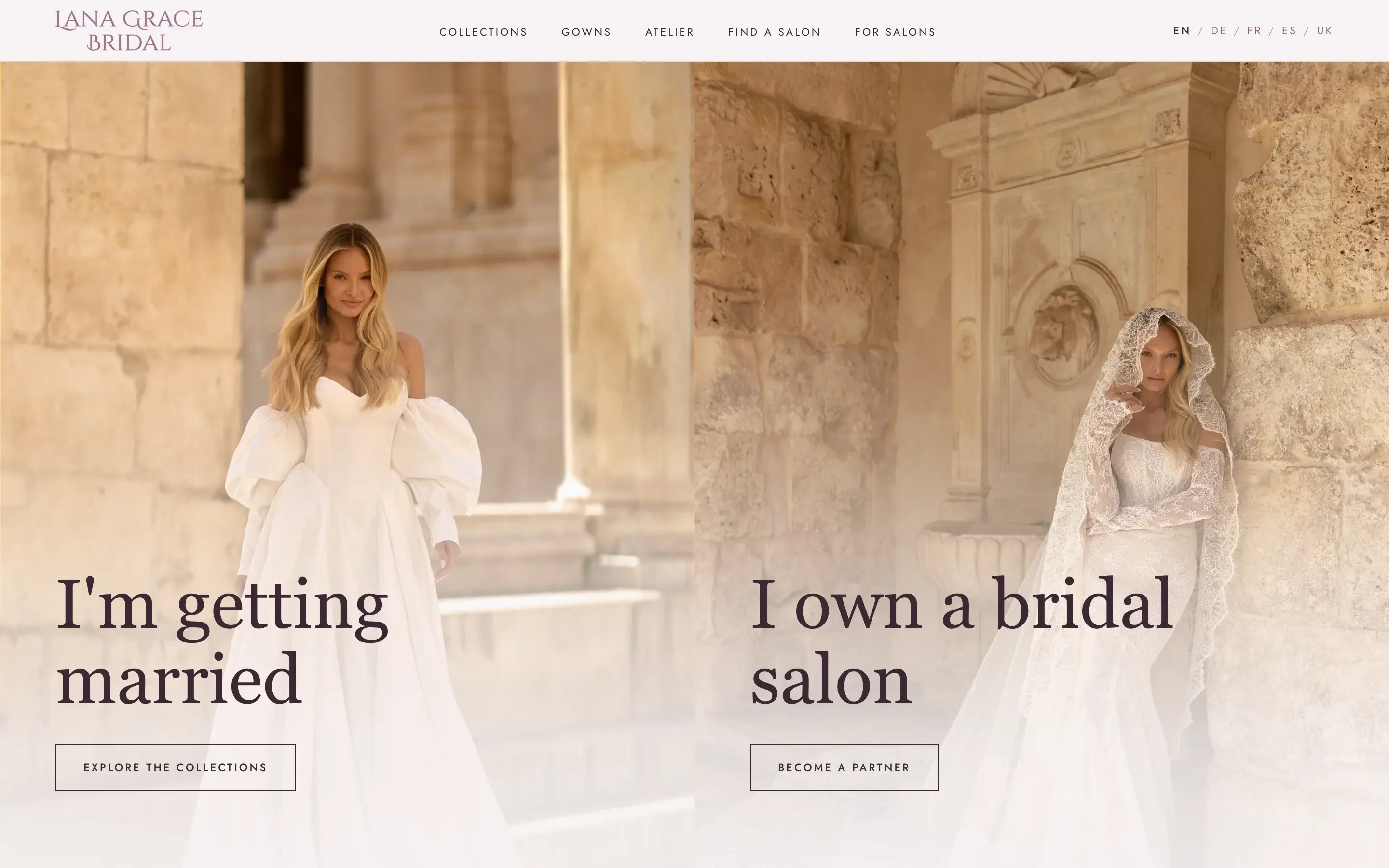 Lana Grace Bridal home page